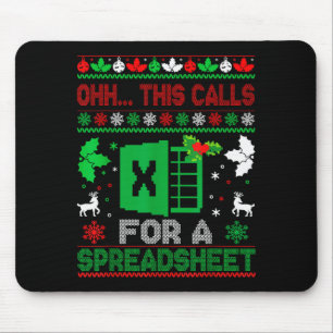 Oh This Calls For A Spreadsheet Christmas Sweater  Mouse Mat