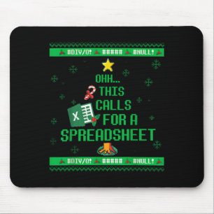 Oh This Calls For A Spreadsheet Christmas Sweater  Mouse Mat
