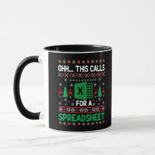 Oh This Calls for a Spreadsheet Christmas Sweater Mug