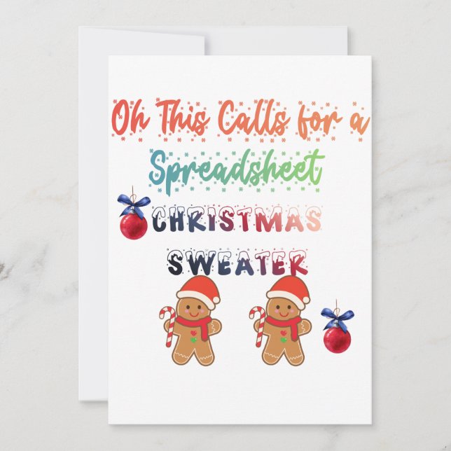 Oh This Calls for a Spreadsheet Christmas Sweater Thank You Card (Front)