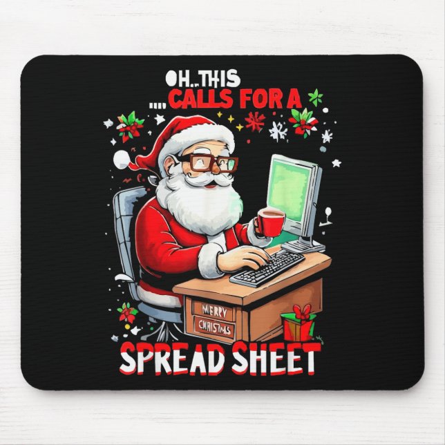 Oh This Calls For A Spreadsheet, Funny Excel Chris Mouse Mat (Front)