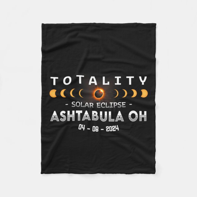 Oh Total Solar Eclipse 2024  Fleece Blanket (Front)