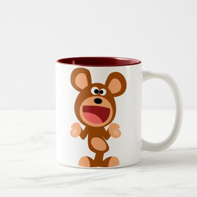 "Oh well..." Shrugging Cartoon Bear Mug (Right)