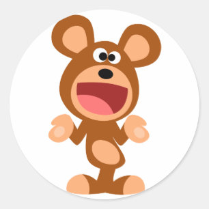 "Oh well..." Shrugging Cartoon Bear Sticker