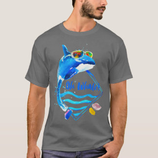 Oh Whale orca wearing sunglasses funny bright colo T-Shirt
