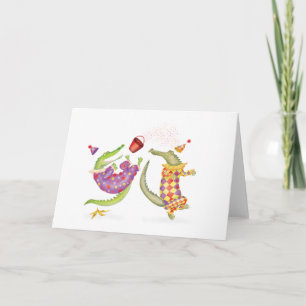 Oh what a circus! crocodile clowns card