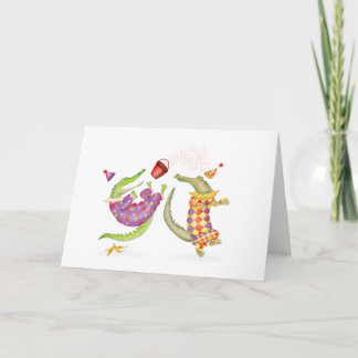 Oh what a circus! crocodile clowns card