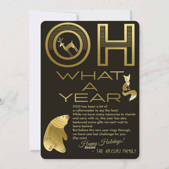 Oh What A Year 2020 Quarantine Bingo Christmas Holiday Card (Back)