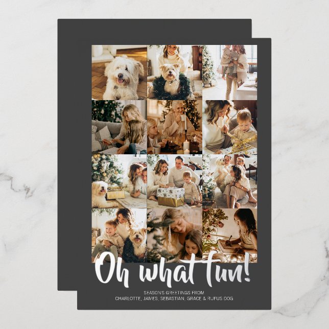 Oh What Fun 12 Photo Christmas Holiday Season (Front/Back)