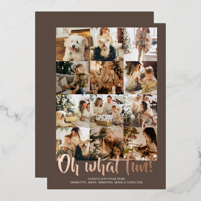 Oh What Fun 12 Photo Christmas Holiday Season (Front/Back)