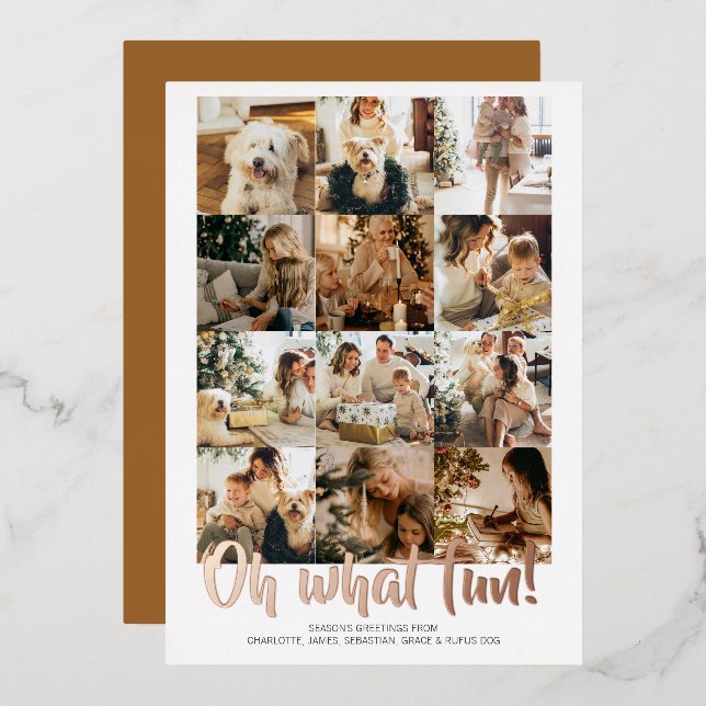 Oh What Fun 12 Photo Christmas Holiday Season (Front/Back)