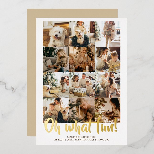 Oh What Fun 12 Photo Christmas Holiday Season (Front/Back)