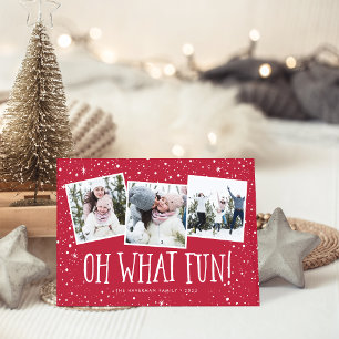 Oh What Fun! 3 Photo Collage Holiday Card