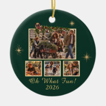 Oh What Fun 4 Photo Christmas Ornament