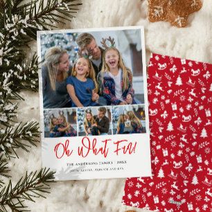 Oh What Fun 4 photos collage Christmas Holiday  Card
