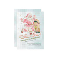 Oh What Fun-Blue Retro Santa Themed Girl Birthday