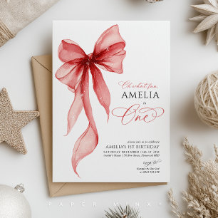 Oh What Fun Christmas 1st Birthday Party Girl Invitation