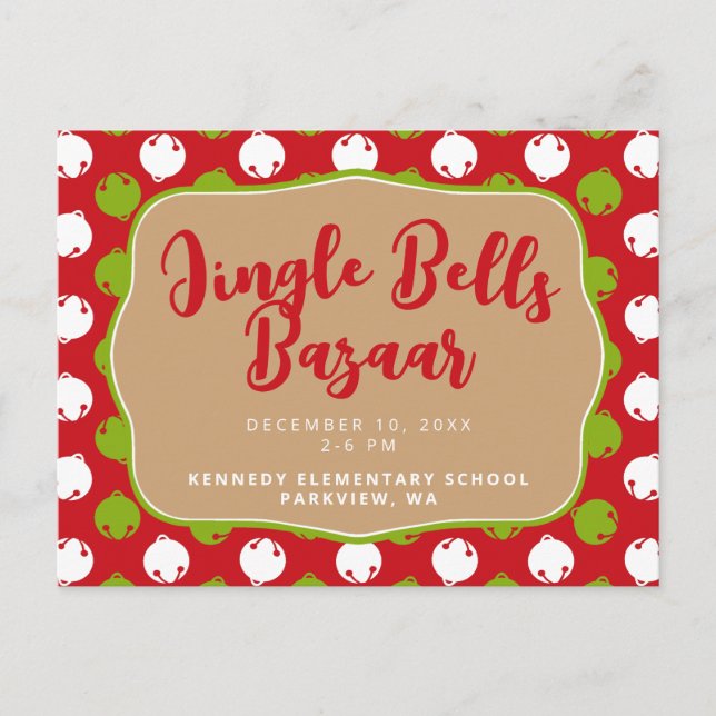 Oh What Fun! Christmas bells postcard (Front)