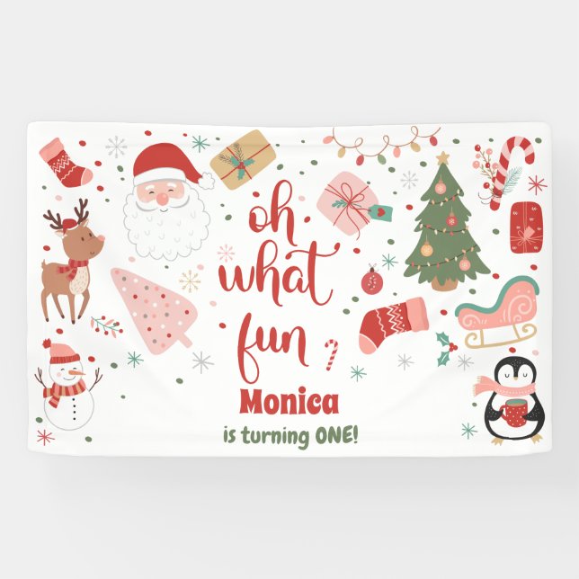 Oh what fun christmas birthday banner (Horizontal)