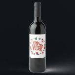 Oh What Fun Christmas Birthday Favour Tag Wine Label<br><div class="desc">Oh What Fun! The perfect way to celebrate your little one's birthday in style during the magical holiday season! This printable template package is designed to make your child's winter birthday party unforgettable. ★ If you need coordinating décor, please check my matching collection. ★ If you have any questions about...</div>