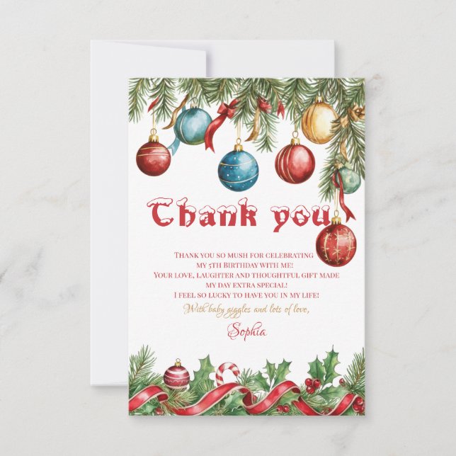 Oh What Fun Christmas Birthday Invitation (Front)