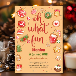 Oh what fun christmas birthday invitation