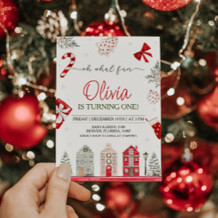 Oh What Fun Christmas Birthday Invitation