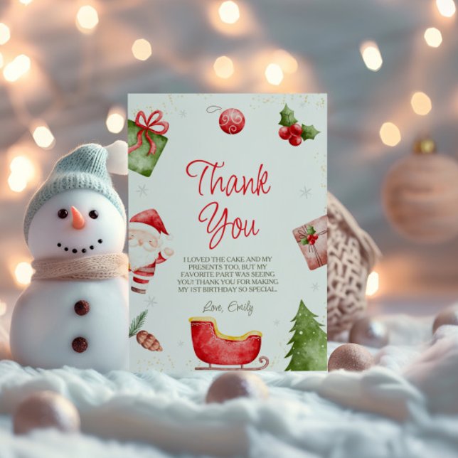 Oh What Fun Christmas Birthday Thank You Card (Creator Uploaded)