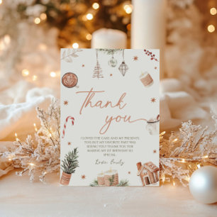 Oh What Fun Christmas Birthday Thank You Card