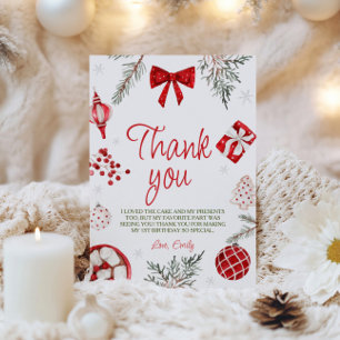 Oh What Fun Christmas Birthday Thank You Card