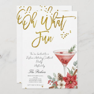 Oh What Fun Christmas Cocktail Party Invitation