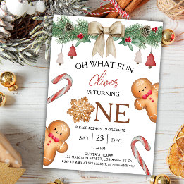 Oh What Fun | Christmas Cookies 1st Birthday Invitation