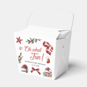 Oh What Fun Christmas First Birthday Party Favour Box