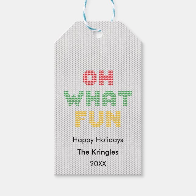 Oh What Fun Christmas Gift Tags (Front)