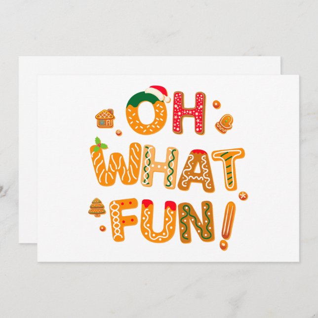 Oh What Fun Christmas Gingerbread Cookies Holiday Card (Front/Back)