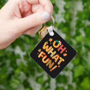 Oh What Fun Christmas Gingerbread Cookies Key Ring