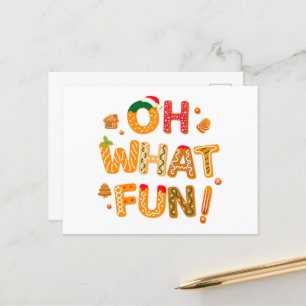 Oh What Fun Christmas Gingerbread Cookies Postcard