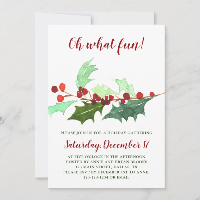 Oh What Fun| Christmas Holiday Invitation (Front)