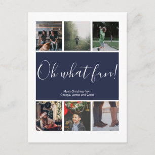 Oh What Fun Christmas Holiday Personalised (back) Postcard