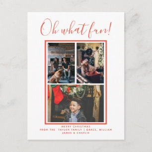 Oh What Fun Christmas Holiday Photo Personalised Postcard