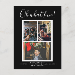 Oh What Fun Christmas Holiday Photo Personalised Postcard