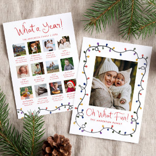 Oh What Fun Christmas Lights Year in Review Photo Holiday Card