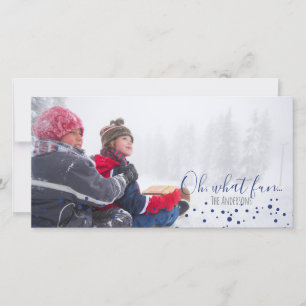 Oh, What Fun Christmas or Hanukkah Photocard Holiday Card