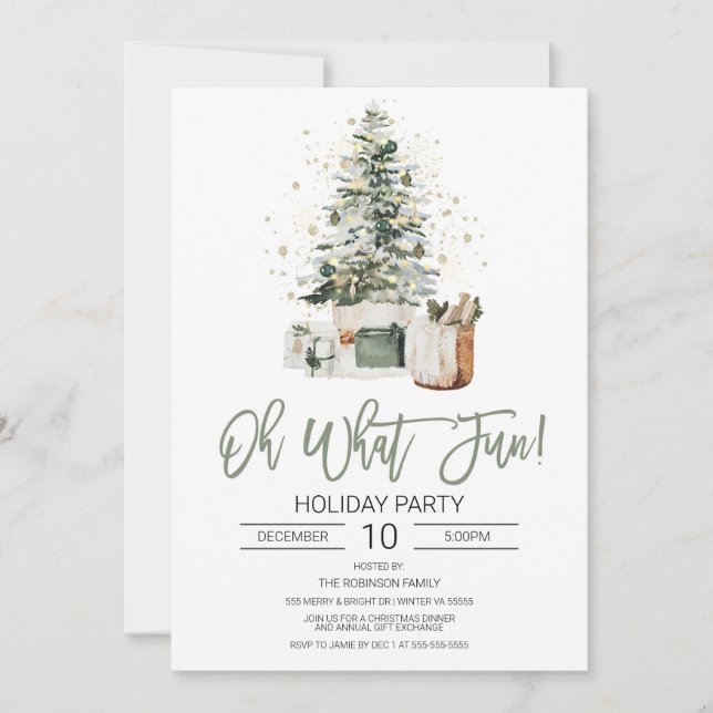 Oh What Fun Christmas Party Invitation  (Front)