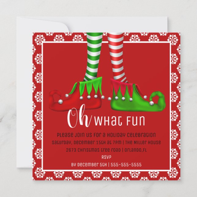 Oh, What Fun Christmas Party Invitation (Front)
