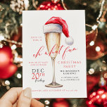 Oh What Fun Christmas Party Invitation<br><div class="desc">Get ready for a jolly good time with this "Oh What Fun" Christmas party invitation! Featuring a festive Santa hat on a wine glass,  this cheerful design is perfect for a holiday celebration filled with laughter,  prosecco toasts,  and unforgettable memories.</div>