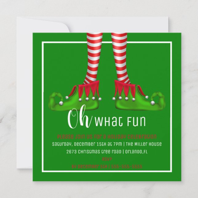 Oh, What Fun Christmas Party Invitation (Front)