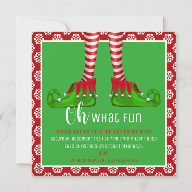 Oh, What Fun Christmas Party Invitation (Front)