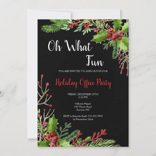 Oh What Fun Christmas Party Invitation (Front)