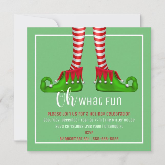 Oh, What Fun Christmas Party Invitation (Front)